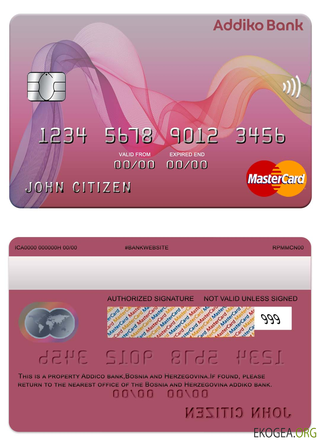 Bosnie Herzégovine Mastercard de la banque Addiko